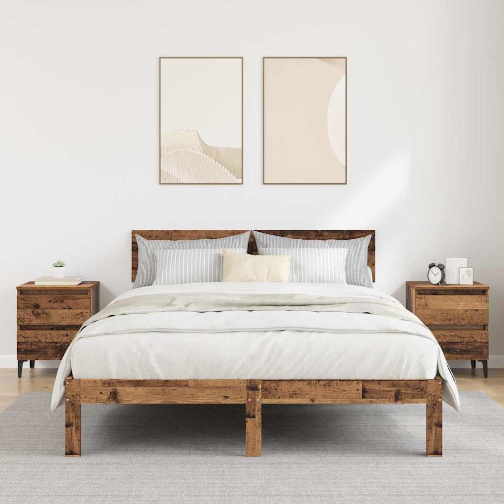 Bed Cabinet With Metal Legs 40X35X50 Cm
