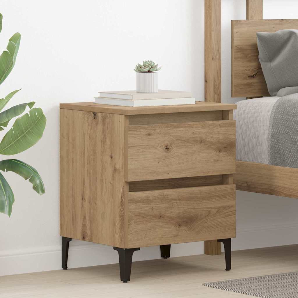 Bed Cabinet With Metal Legs 40X35X50 Cm