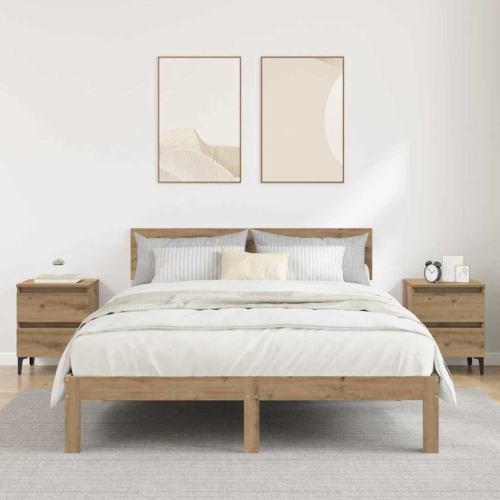Bed Cabinet With Metal Legs 40X35X50 Cm