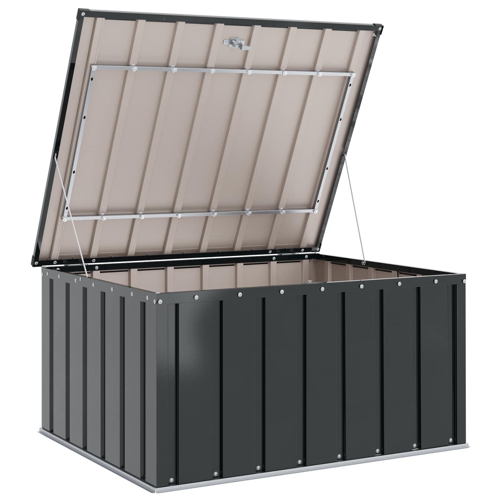 Garden Storage Box Black 101 X 82 X 50 Cm Steel