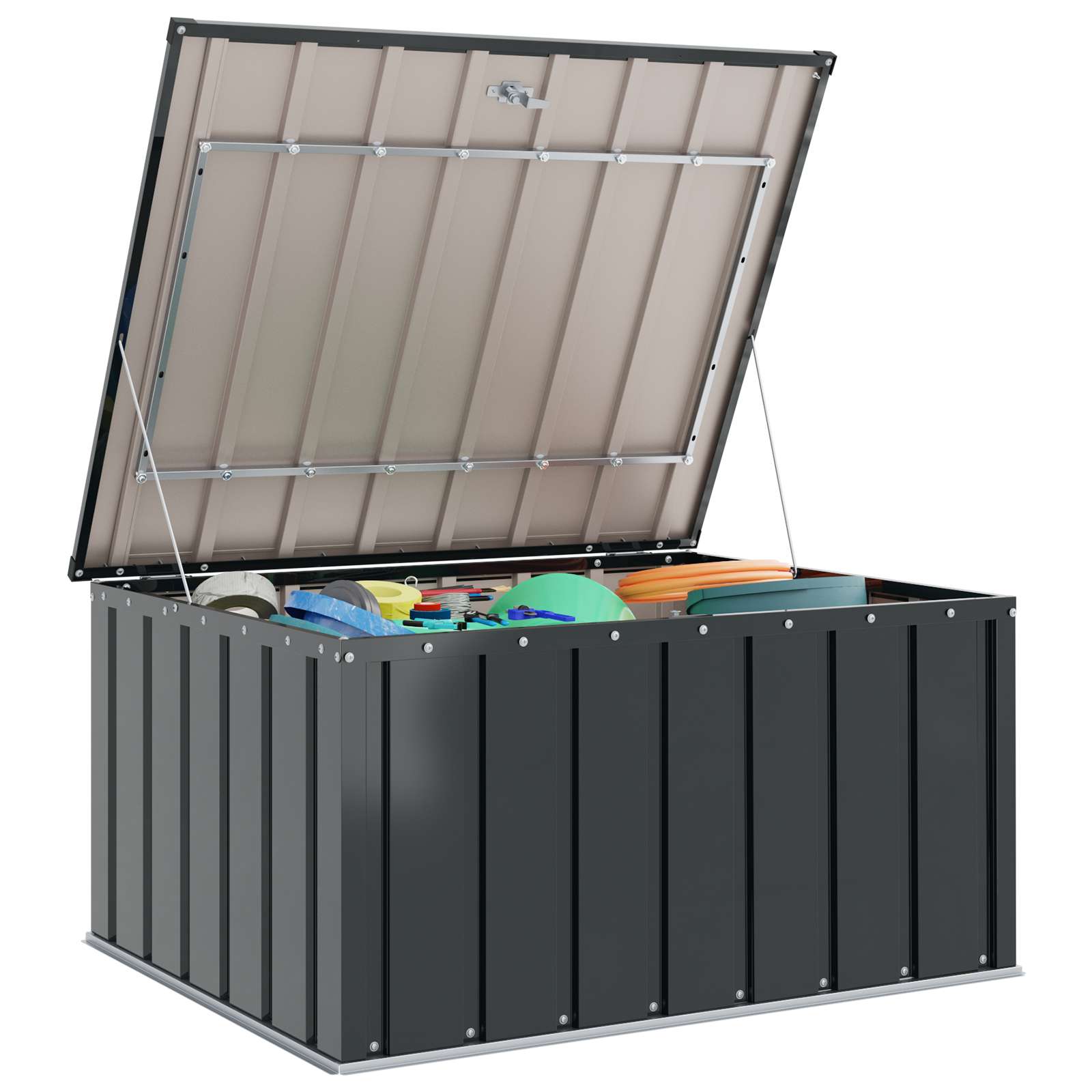 Garden Storage Box Black 101 X 82 X 50 Cm Steel