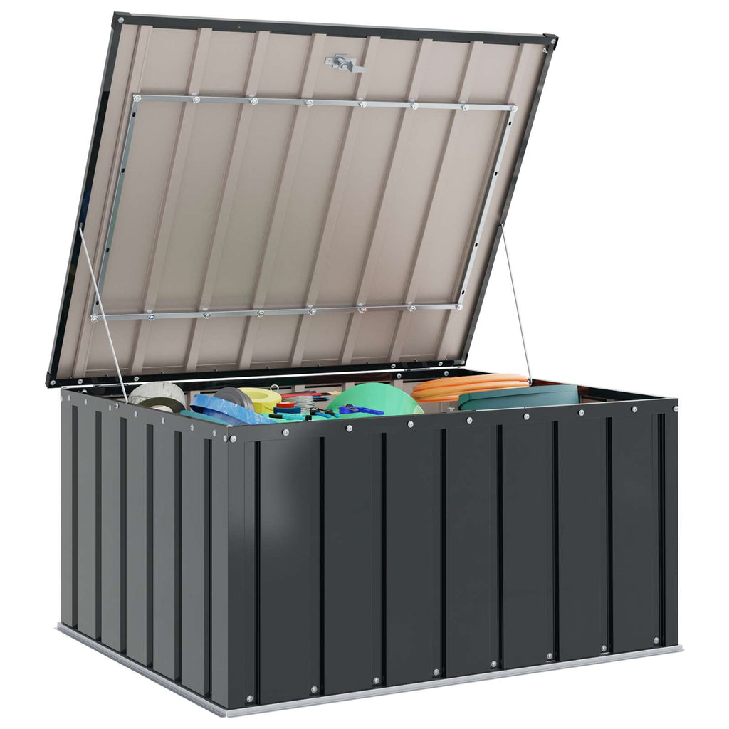 Sheds Garages & Carports Metal Garden Storage Box Lockable Steel Outdoor Tool Ch