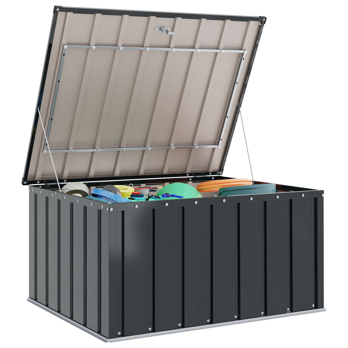 Sheds Garages & Carports Metal Garden Storage Box Lockable Steel Outdoor Tool Ch