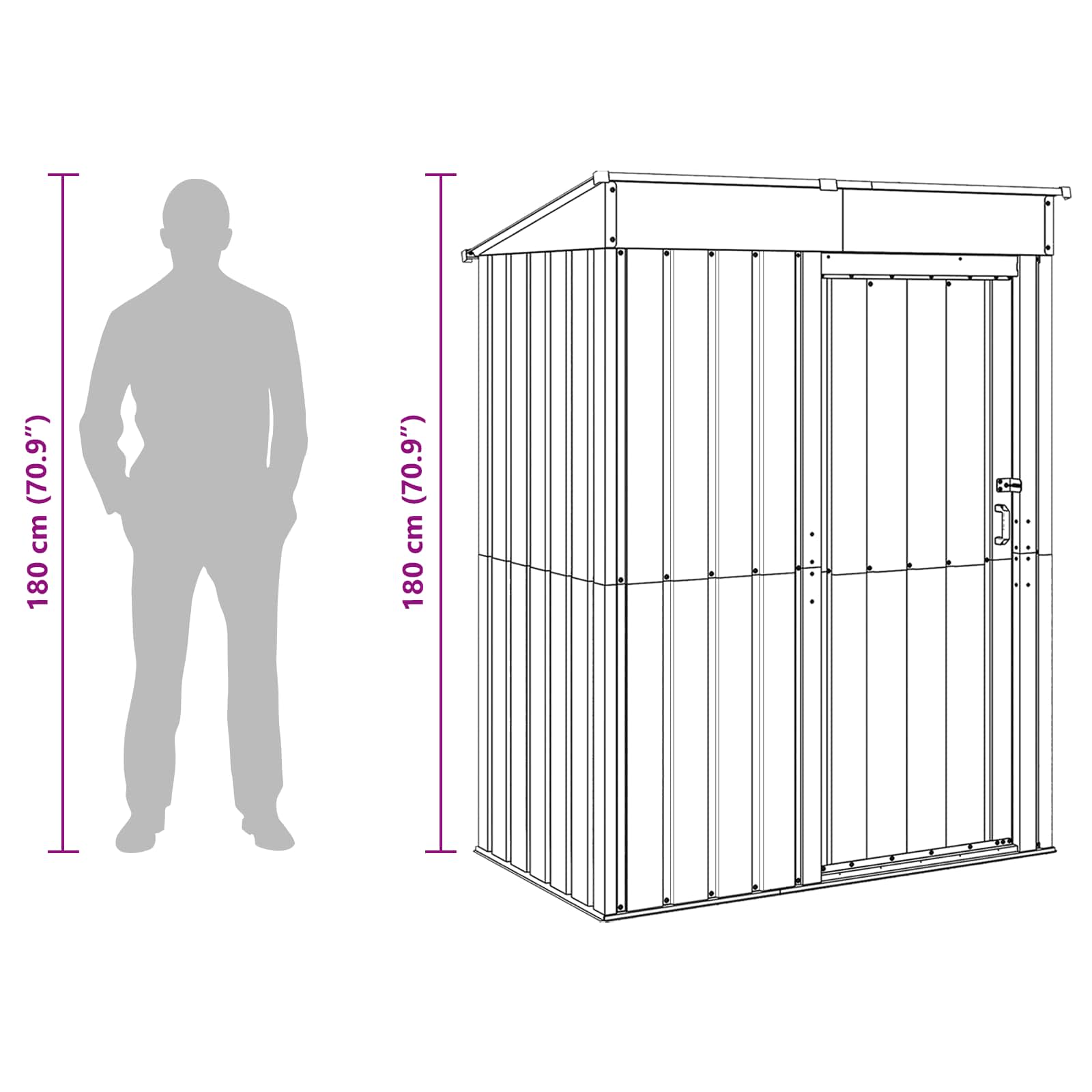Garden Sheds 137 X 81 X 180 Cm Metal