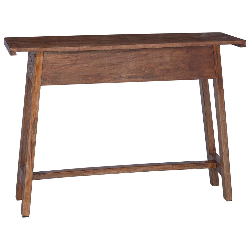 Console Tables Desk Drawer Brown 110 X 30 79 Cm Solid Mahogany Wood 110 cm