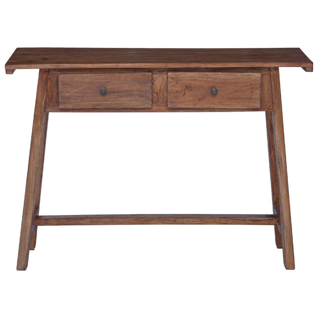 Console Tables Desk Drawer Brown 110 X 30 79 Cm Solid Mahogany Wood 110 cm