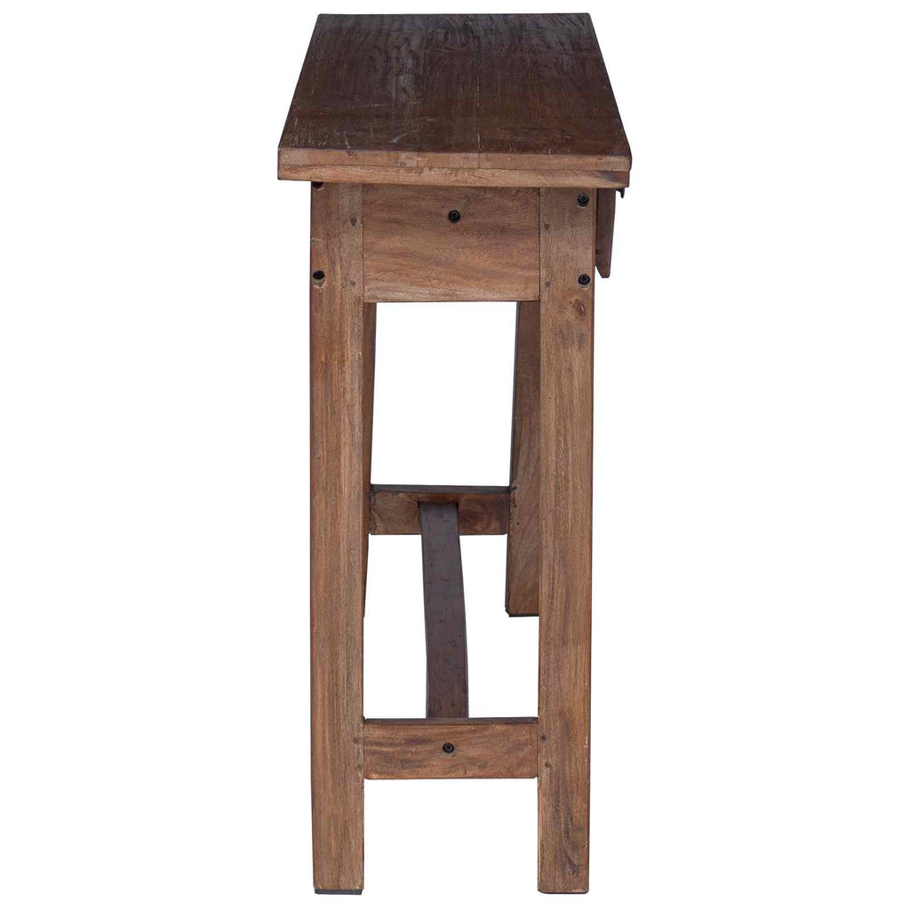 Console Tables Desk Drawer Brown 110 X 30 79 Cm Solid Mahogany Wood 110 cm