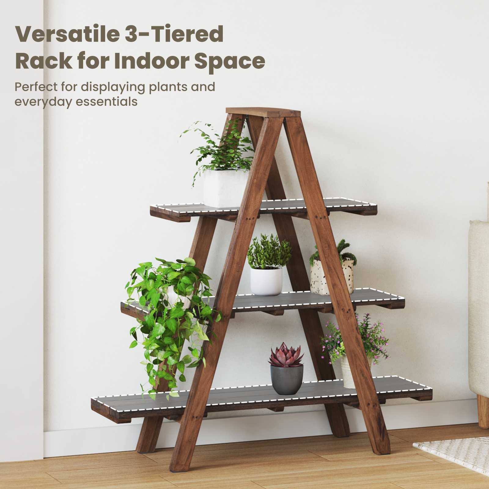 Folding Rack Brown 79.5 X 35 X 112 Cm Solid Reclaim Wood