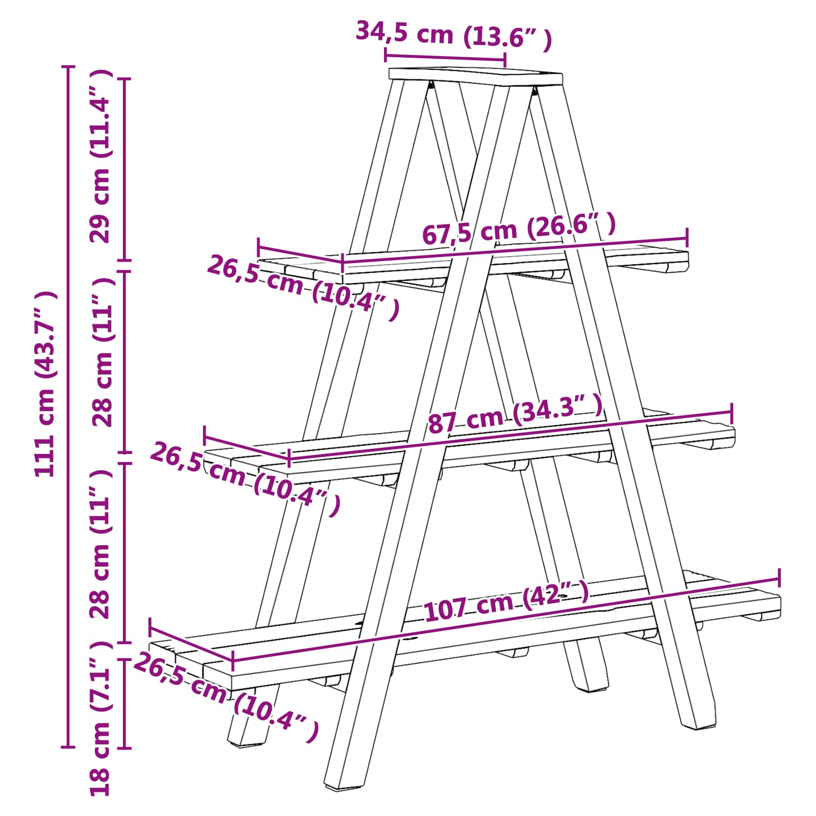 Folding Rack Brown 79.5 X 35 X 112 Cm Solid Reclaim Wood