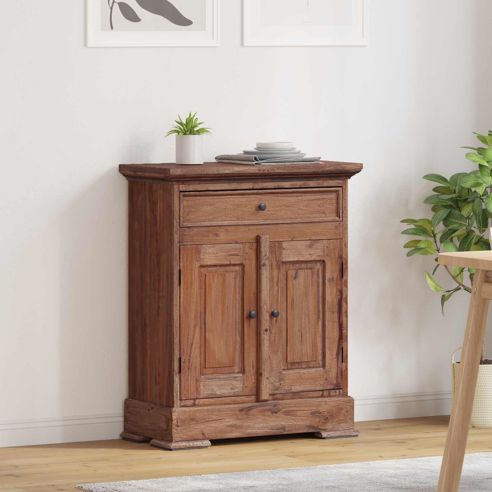 Storage Cabinet 63 X 30 X 79 Cm Solid Mahogany Wood