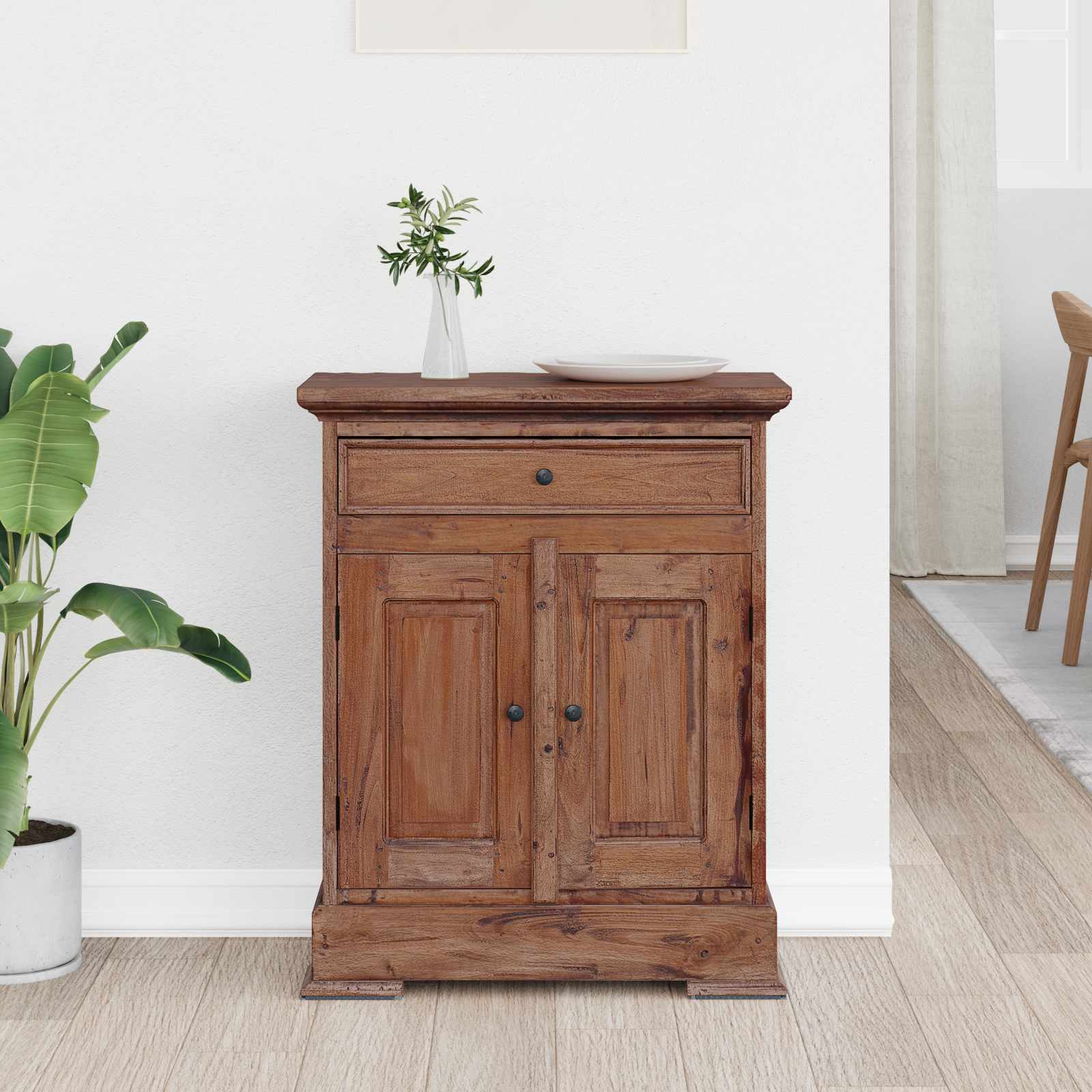 Storage Cabinet 63 X 30 X 79 Cm Solid Mahogany Wood