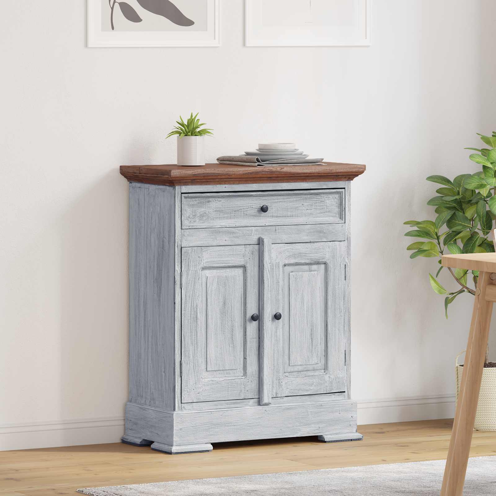Storage Cabinet 63 X 30 X 79 Cm Solid Mahogany Wood