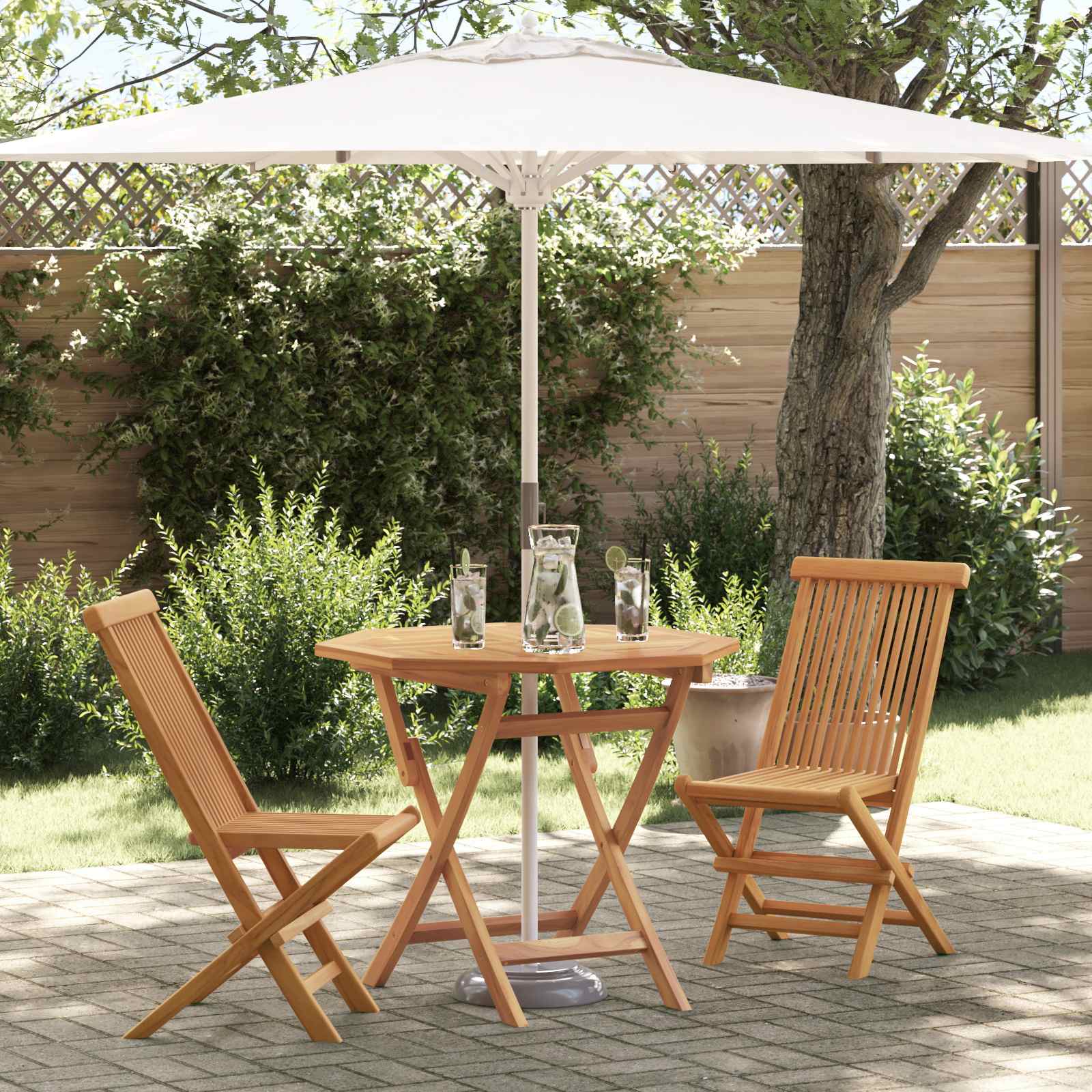5 Piece Garden Dining Set Solid Teak Wood