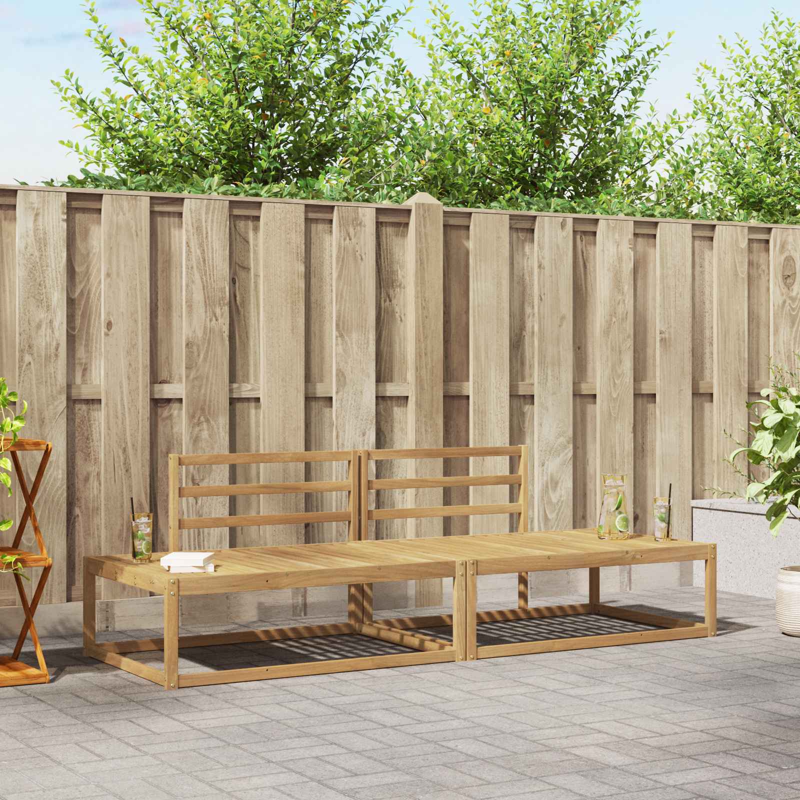 Outdoor Sofa Set Solid Acacia Wood