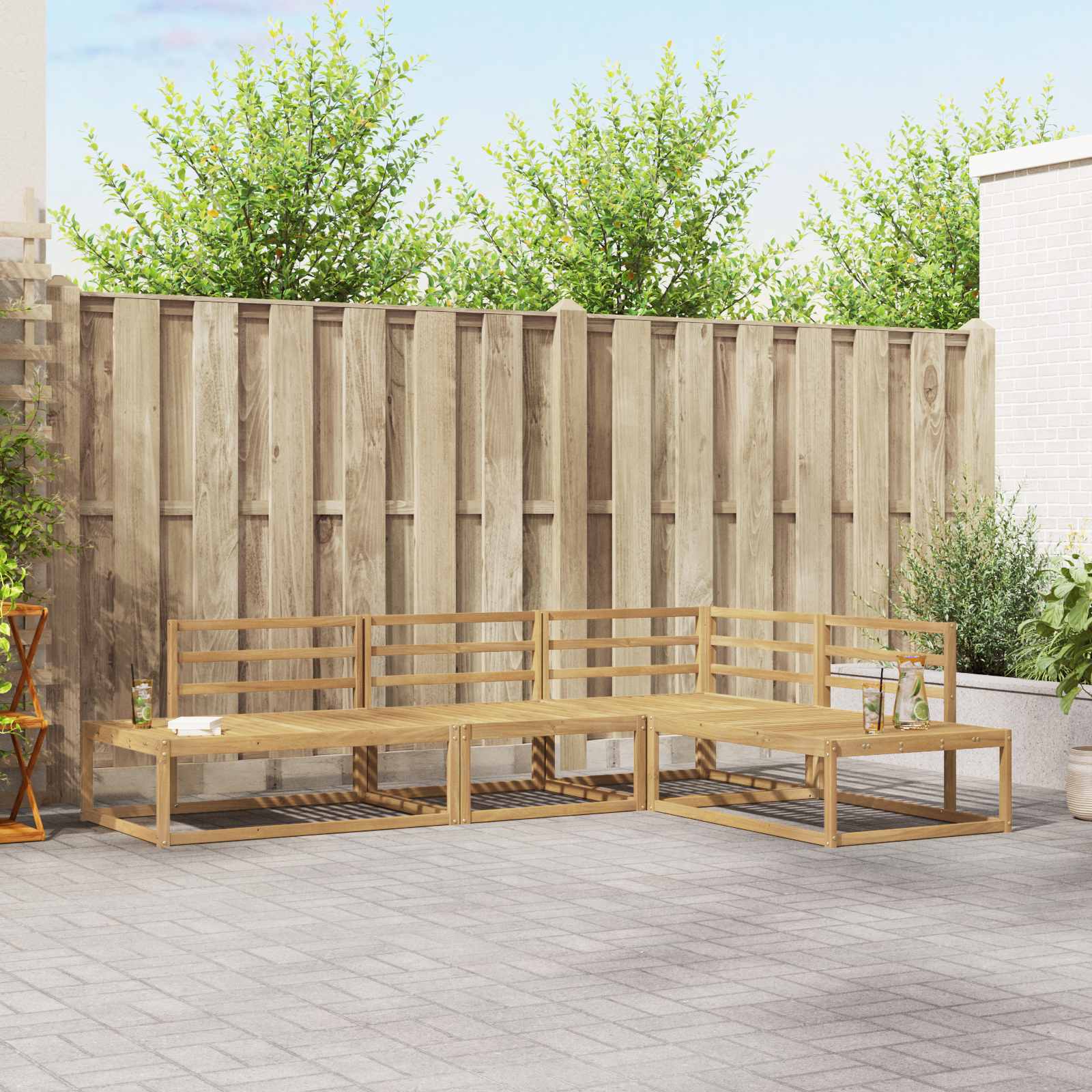 Outdoor Sofa Set Solid Acacia Wood