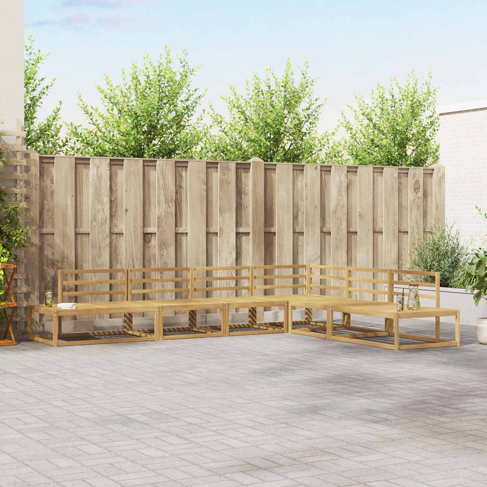 Outdoor Sofa Set Solid Acacia Wood
