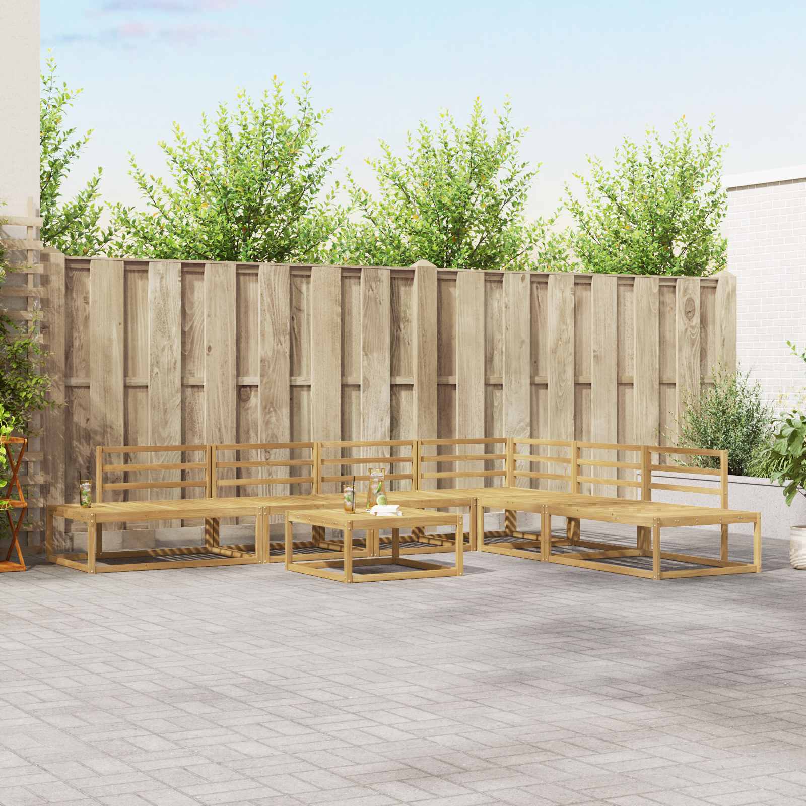Outdoor Sofa Set Solid Acacia Wood