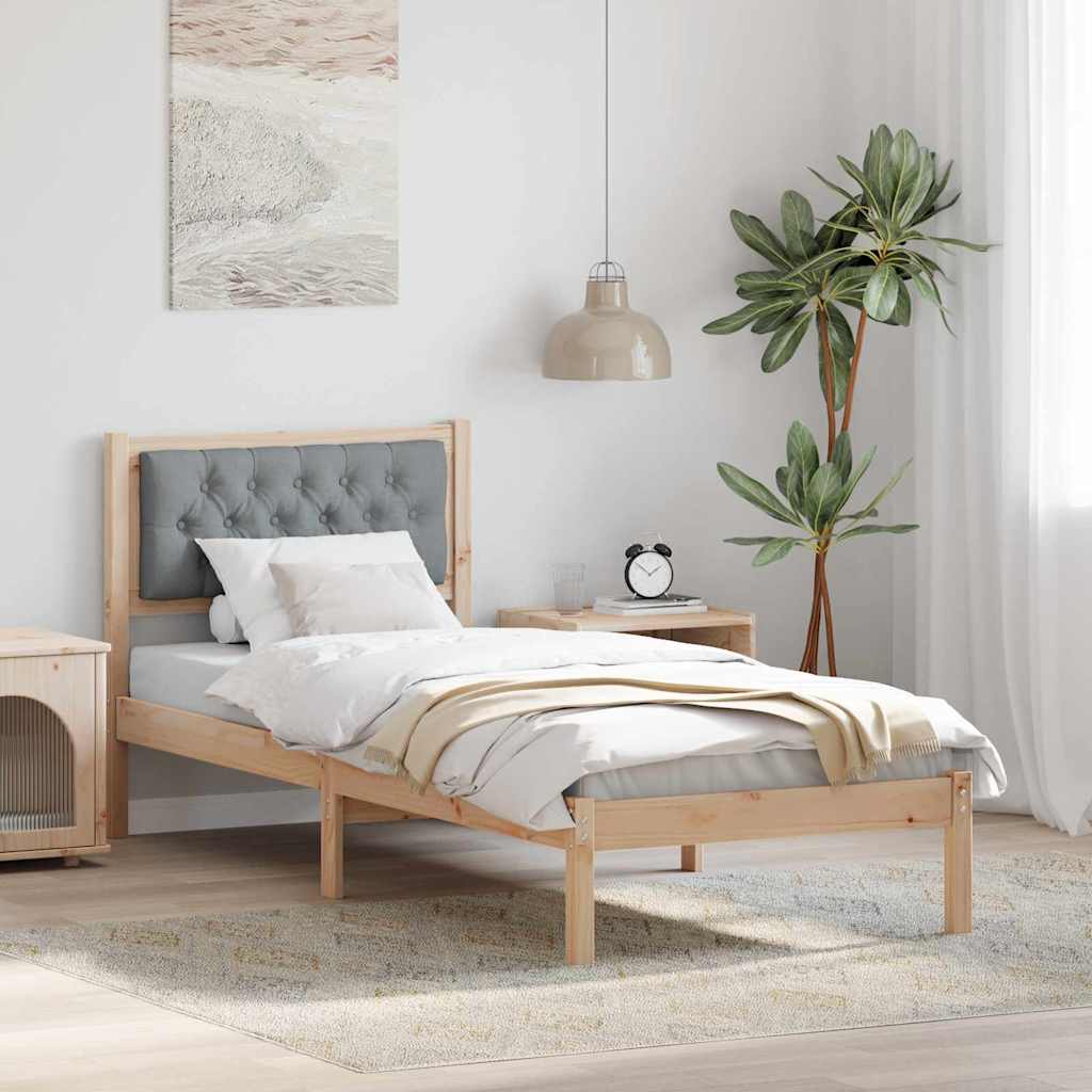 Bed Frame With Headboard Black Solid Pine Wood