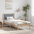 Bed Frame With Headboard Black Solid Pine Wood