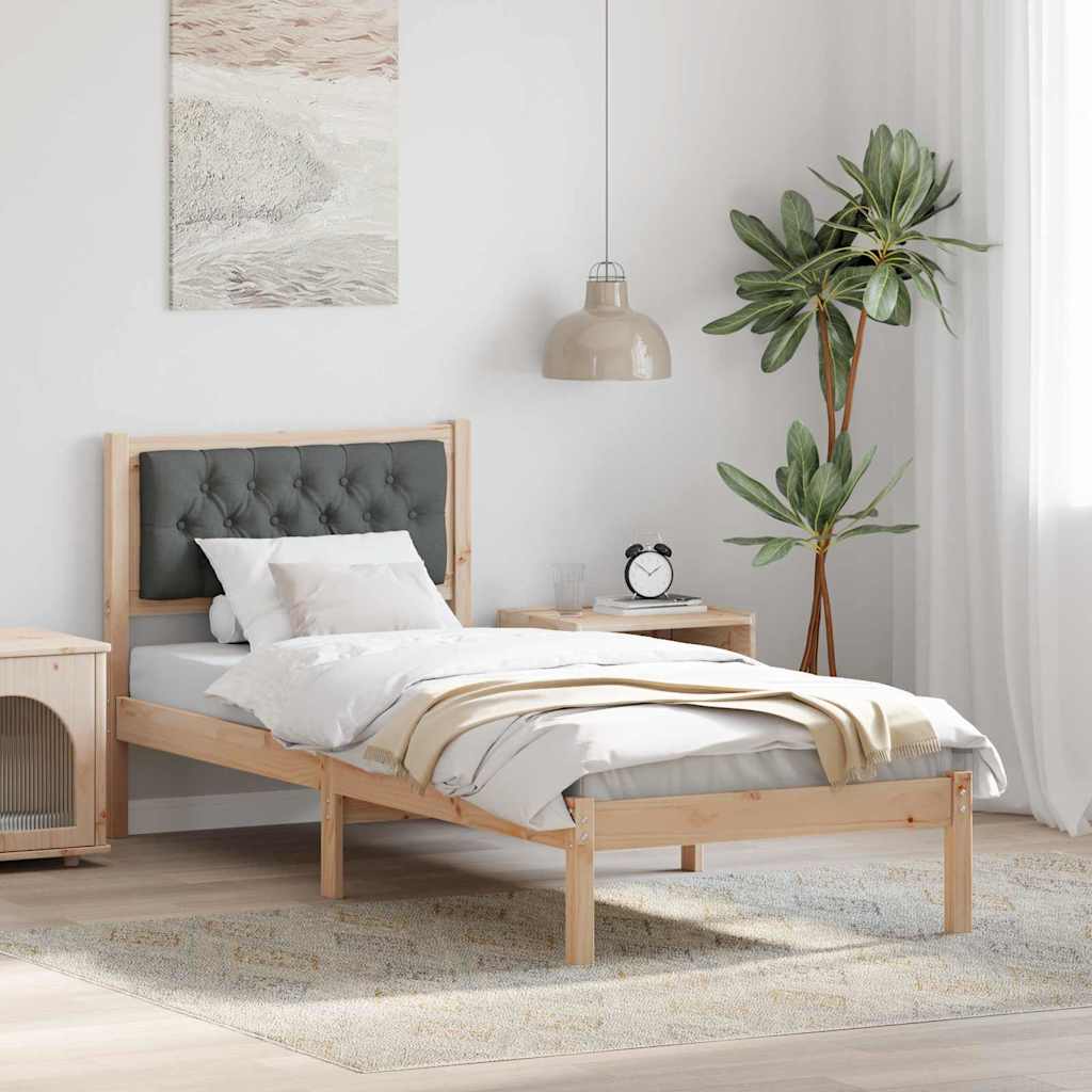 Bed Frame With Headboard Black Solid Pine Wood