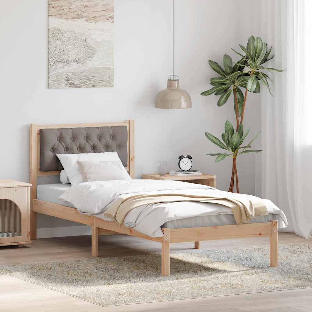 Bed Frame With Headboard Black Solid Pine Wood
