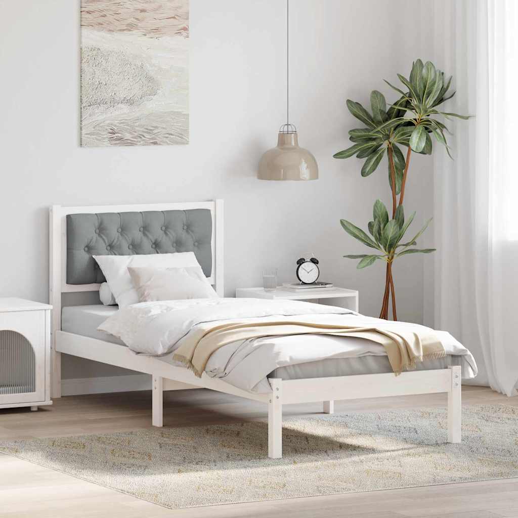 Bed Frame With Headboard Black Solid Pine Wood