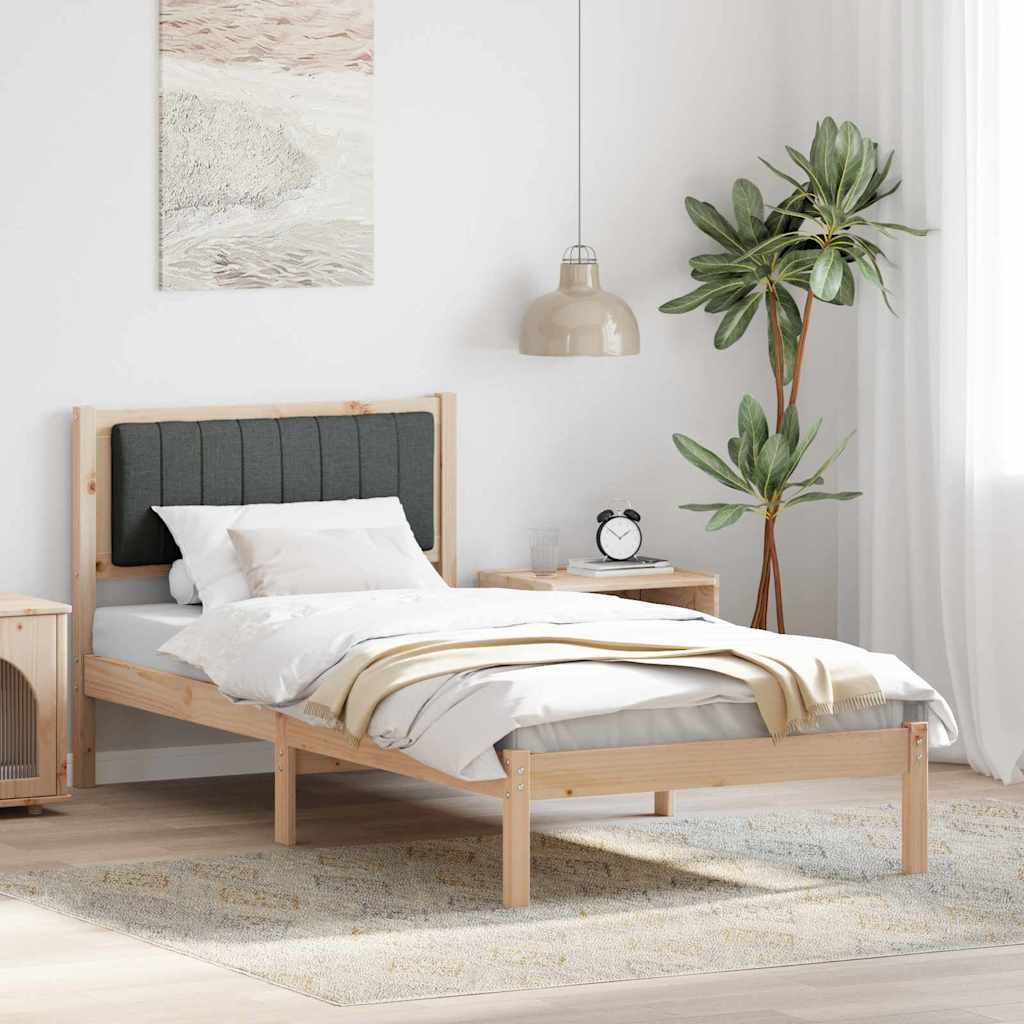 Bed Frame With Upholstered Headboard Light Grey