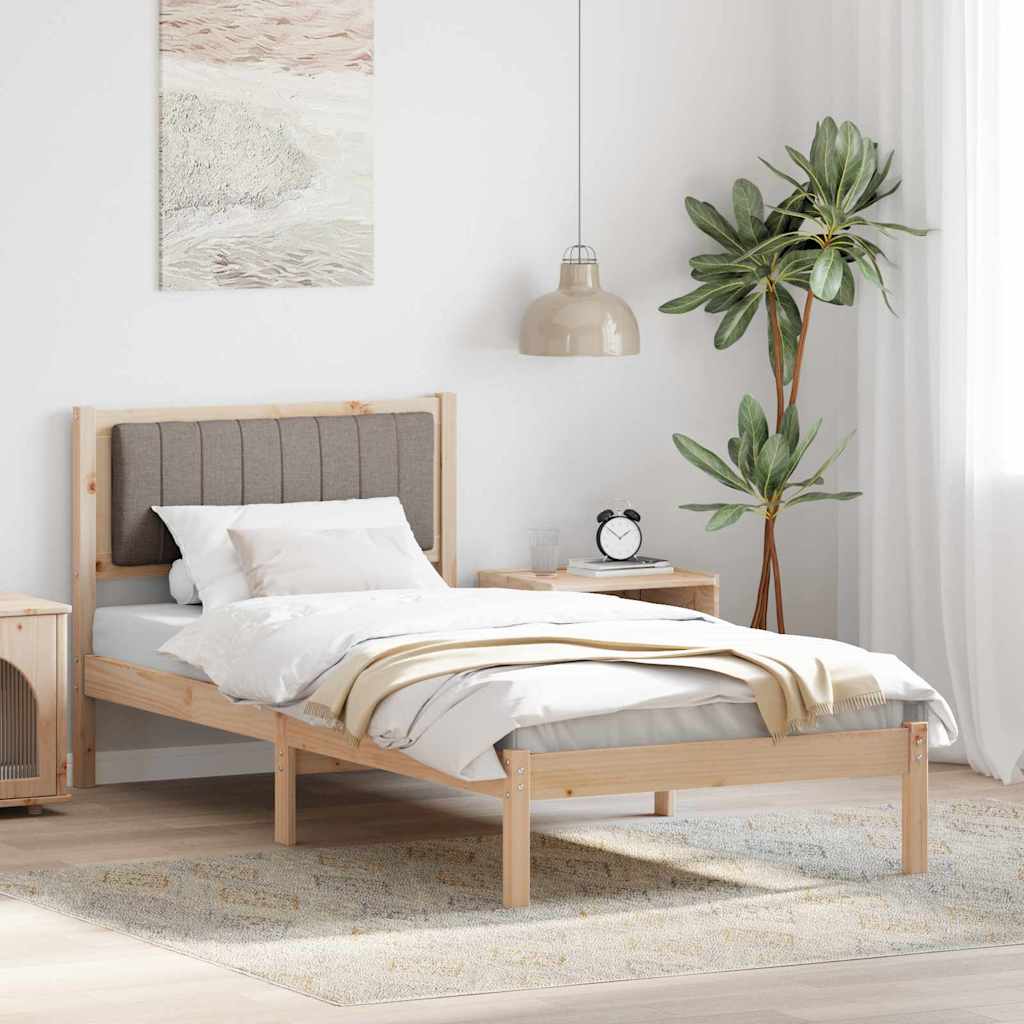 Bed Frame With Upholstered Headboard Light Grey