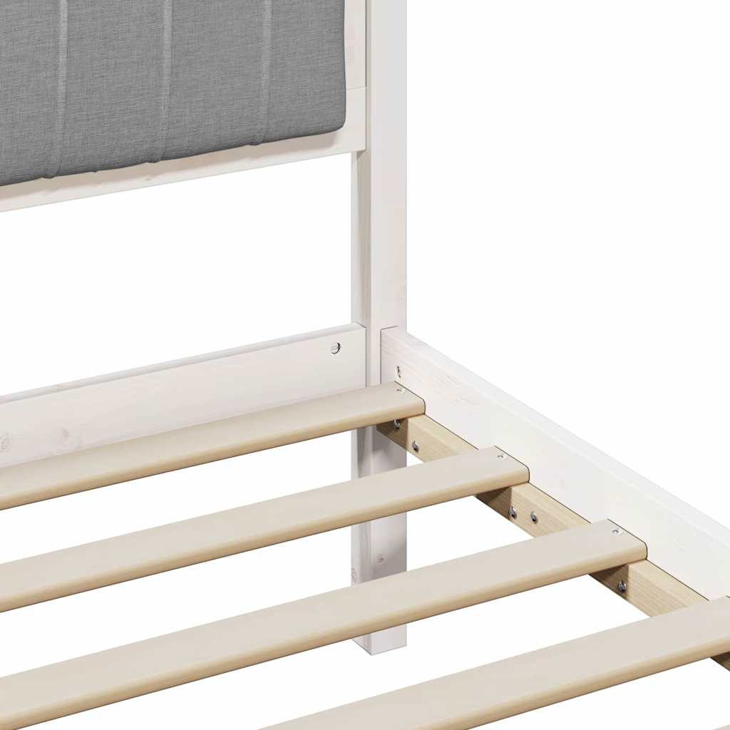 Bed Frame With Upholstered Headboard Light Grey