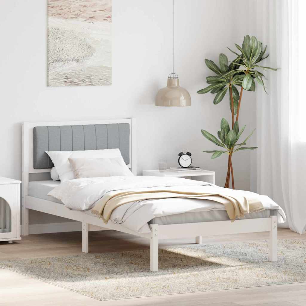 Bed Frame With Upholstered Headboard Light Grey