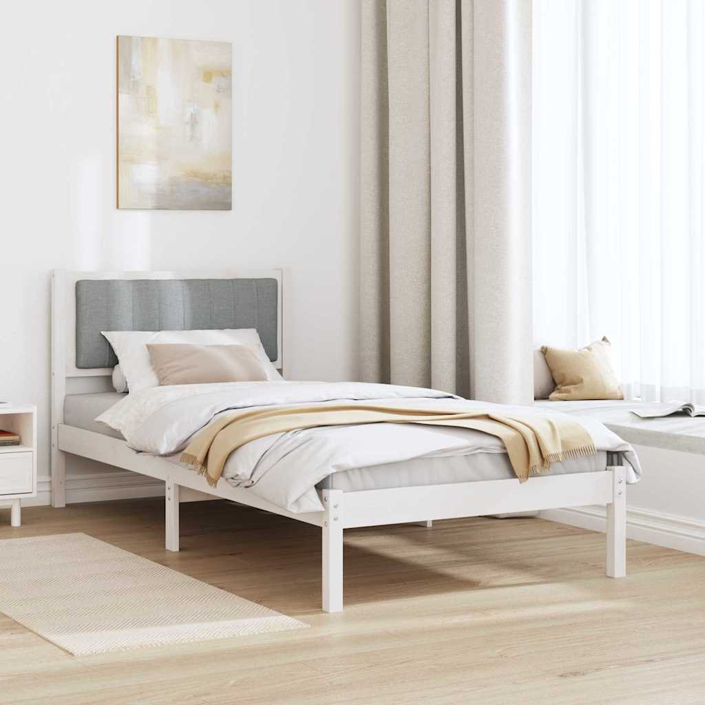 Bed Frame With Upholstered Headboard Light Grey