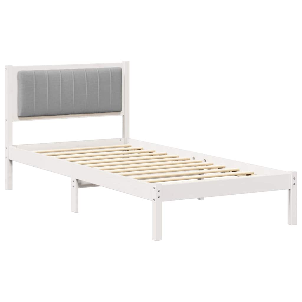 Bed Frame With Upholstered Headboard Light Grey