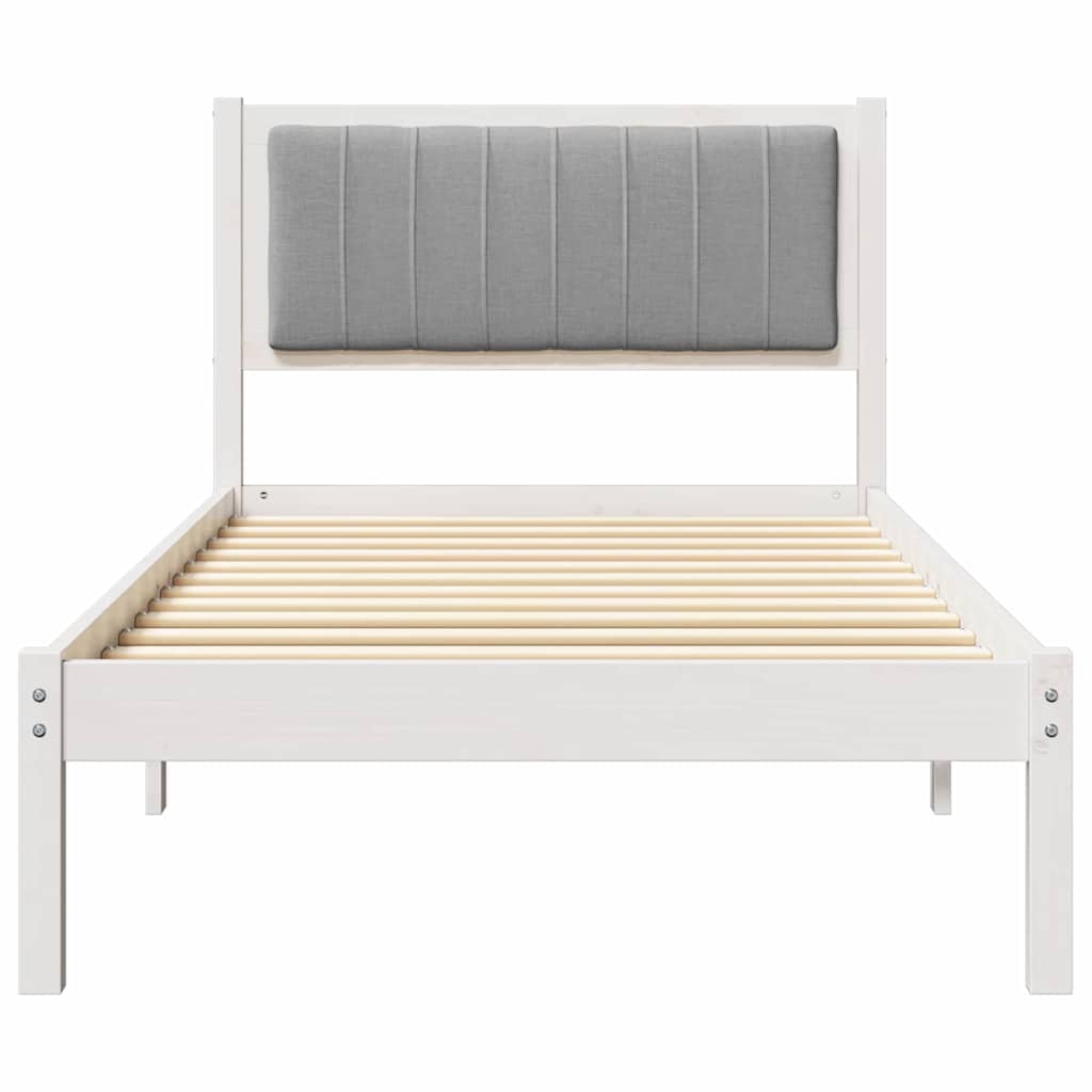 Bed Frame With Upholstered Headboard Light Grey