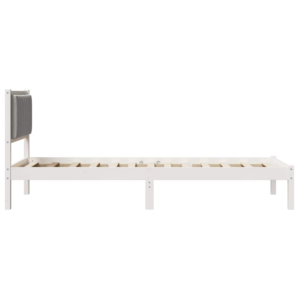 Bed Frame With Upholstered Headboard Light Grey