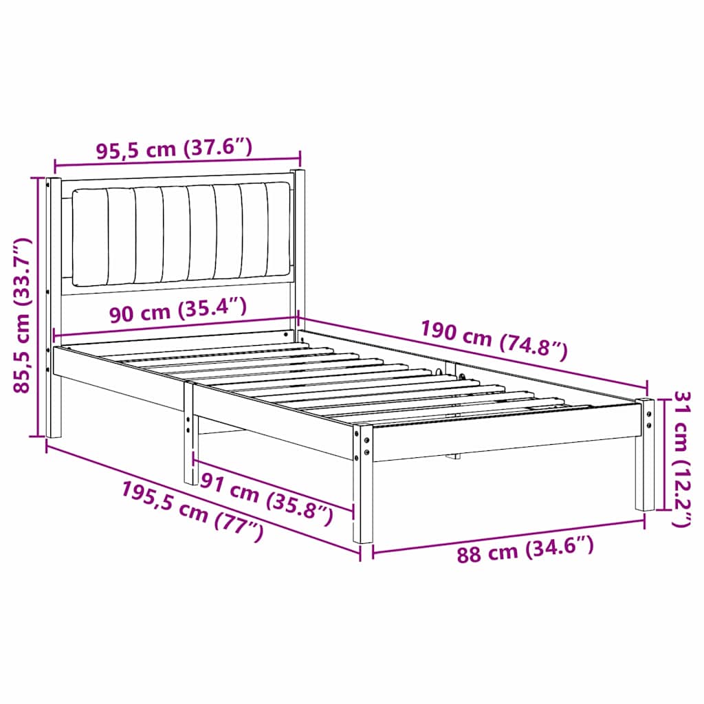 Bed Frame With Upholstered Headboard Light Grey