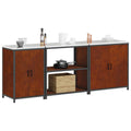 Kitchen Storage Set Hattem 3 Pcs Rusty Steel