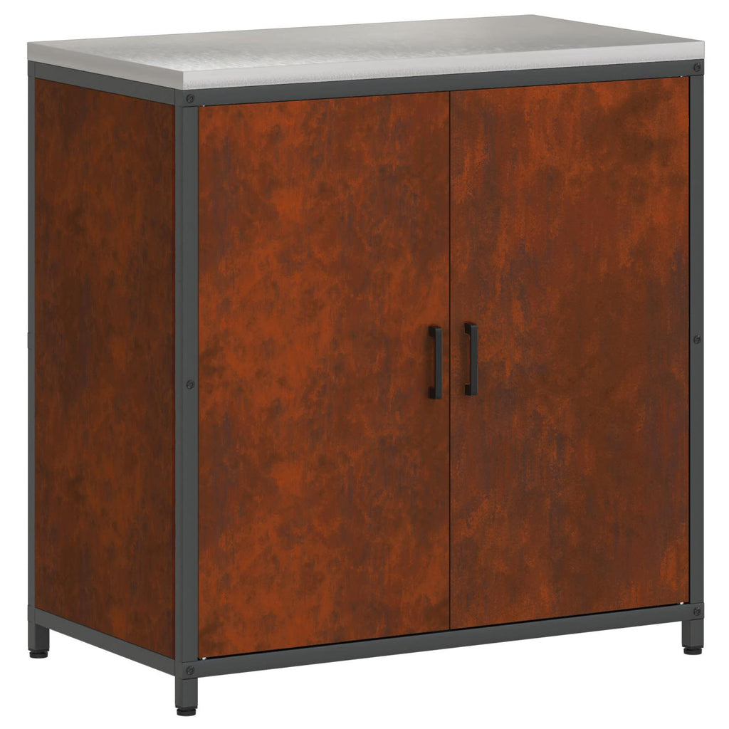 Kitchen Storage Set Hattem 2 Pcs Rusty Steel