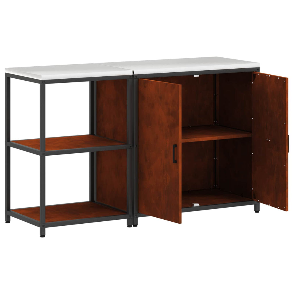 Kitchen Storage Set Hattem 2 Pcs Rusty Steel