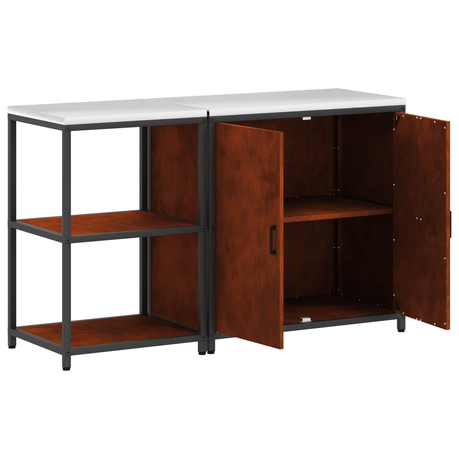 Kitchen Storage Set Hattem 2 Pcs Rusty Steel