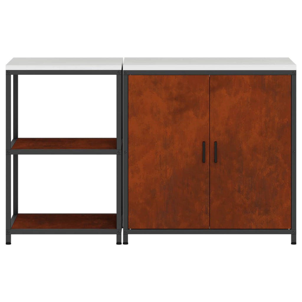 Kitchen Storage Set Hattem 2 Pcs Rusty Steel