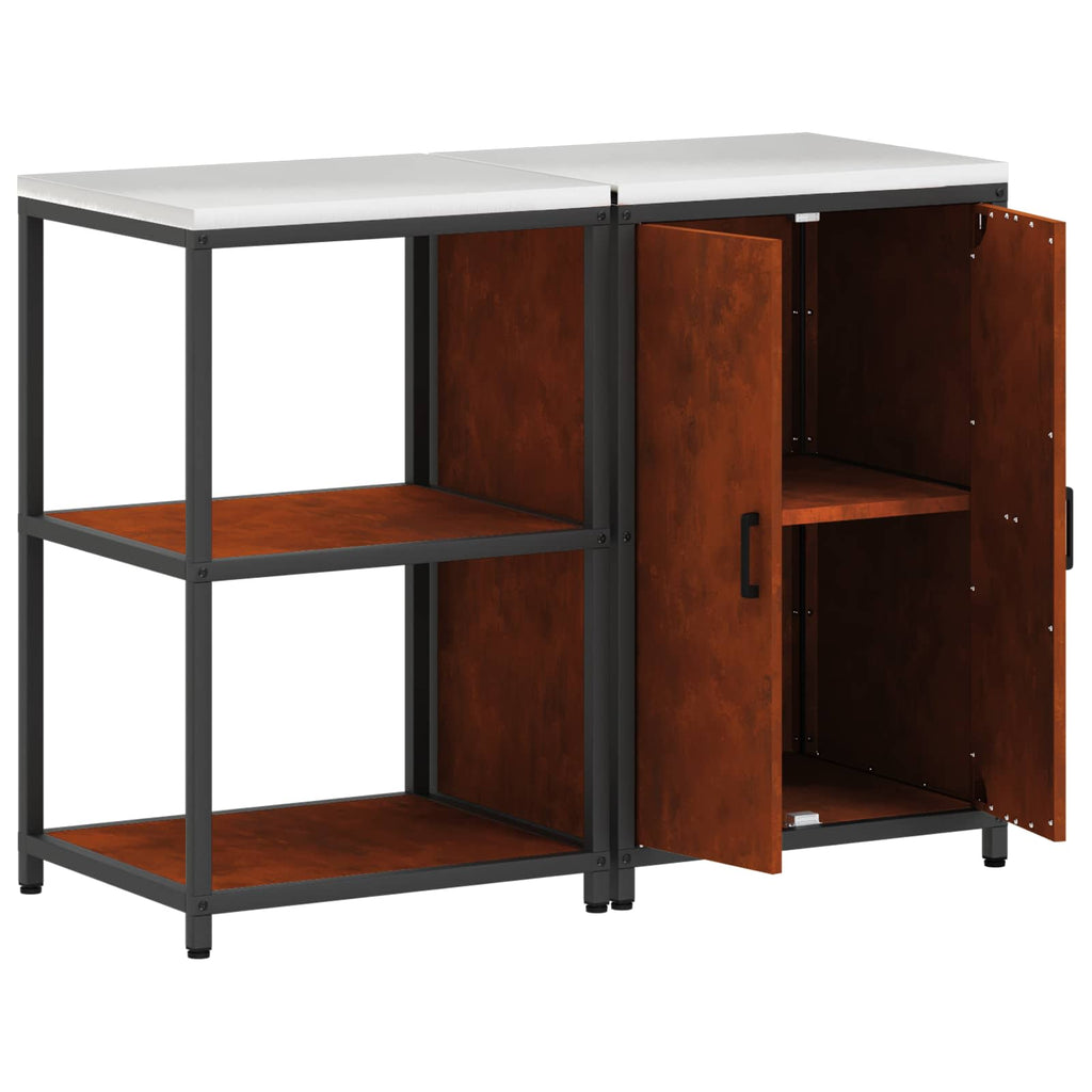Kitchen Storage Set Hattem 2 Pcs Rusty Steel