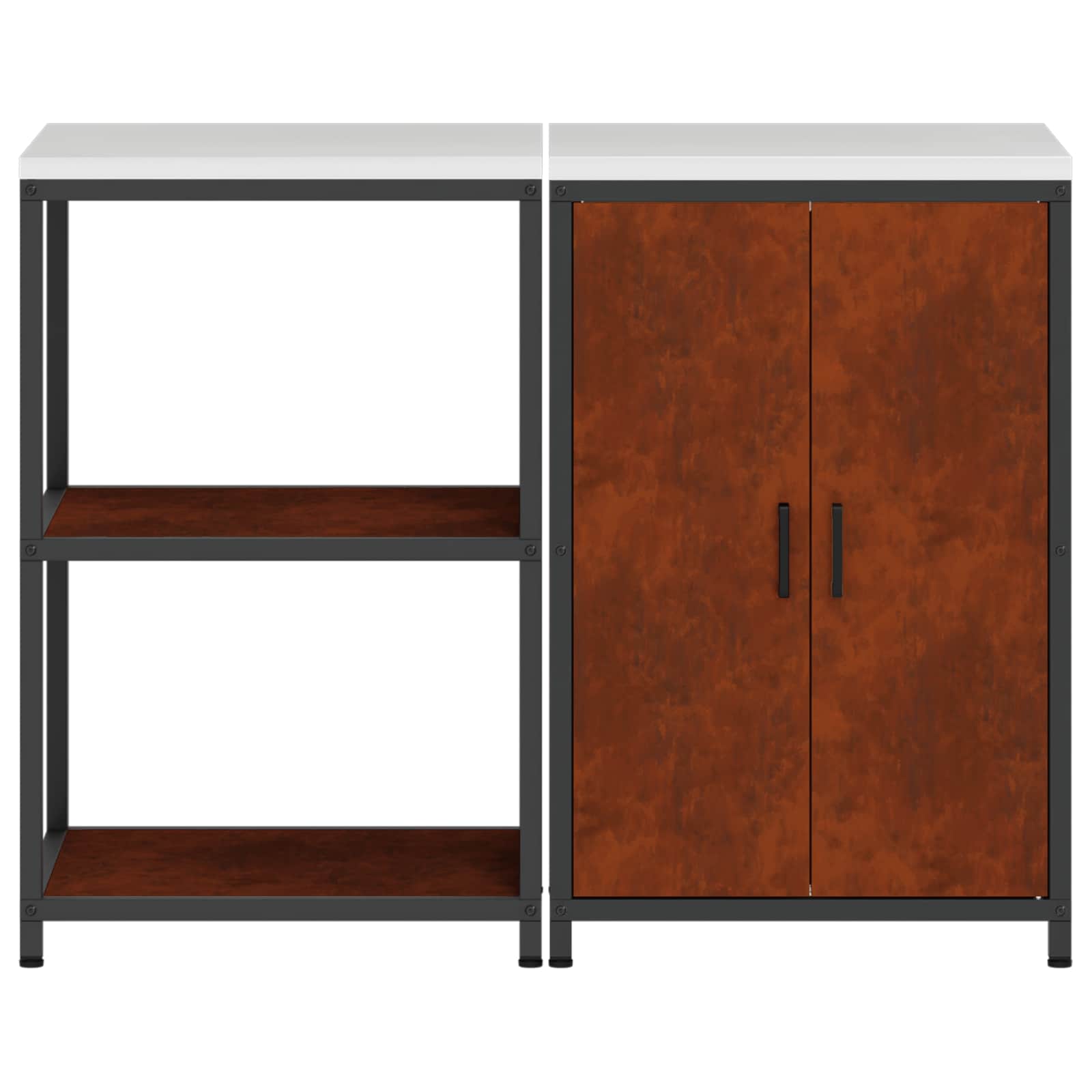 Kitchen Storage Set Hattem 2 Pcs Rusty Steel