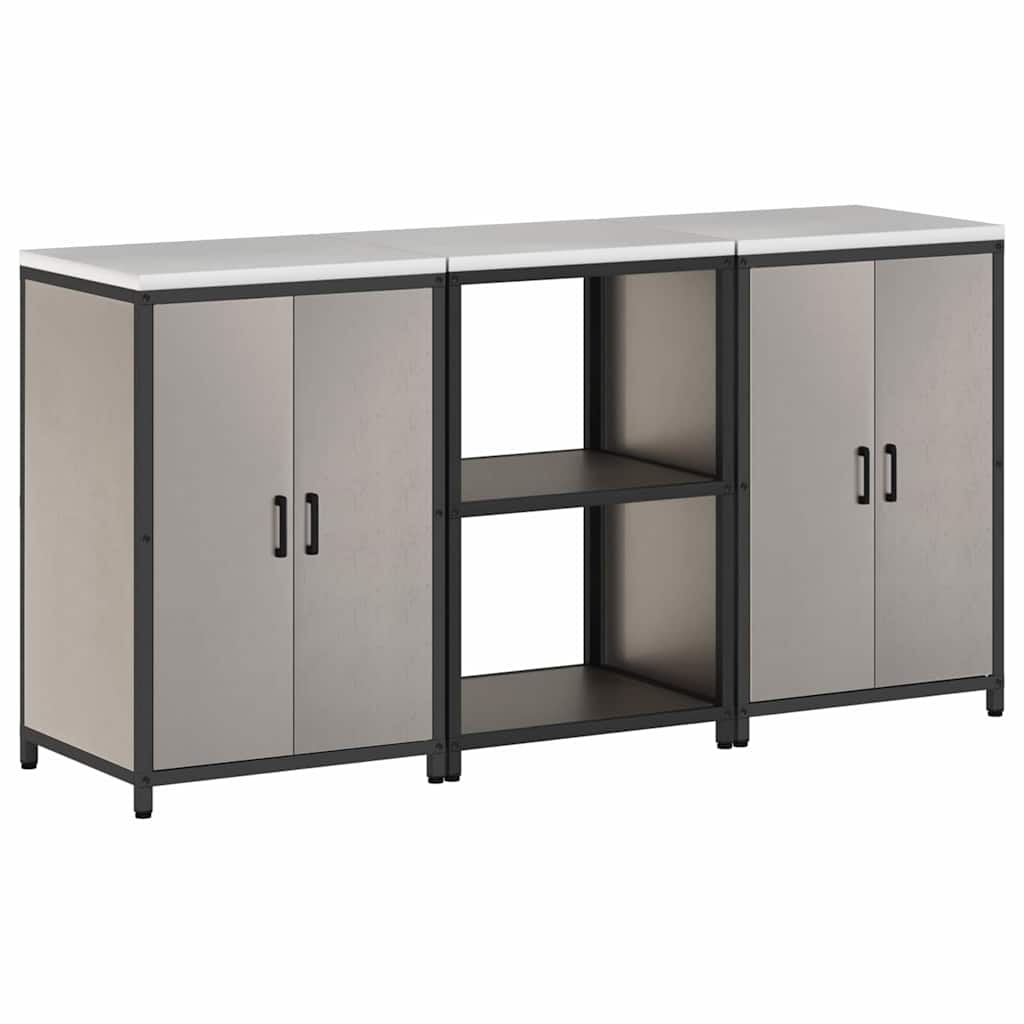 Kitchen Storage Set Hattem 3 Pcs Rusty Steel