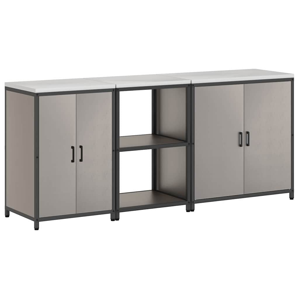 Kitchen Storage Set Hattem 3 Pcs Rusty Steel