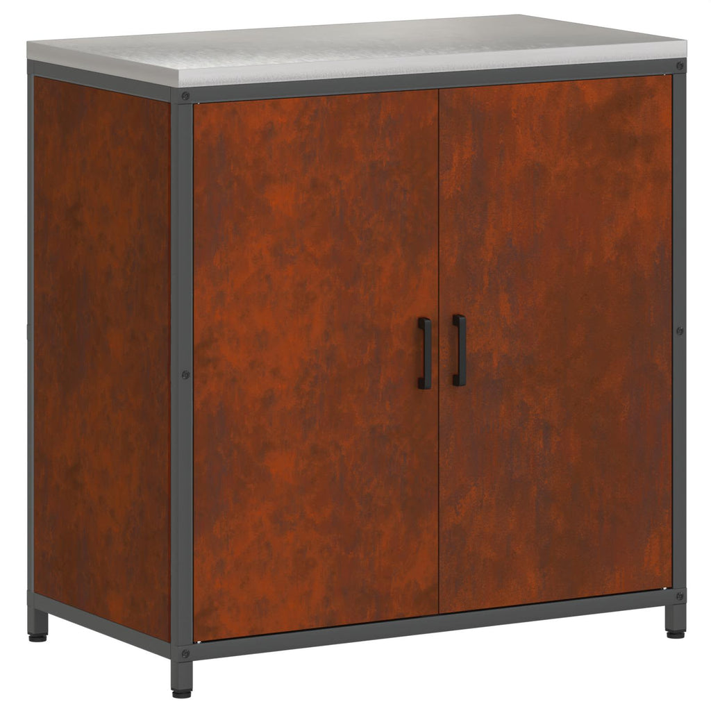 Kitchen Storage Set Hattem 3 Pcs Rusty Steel