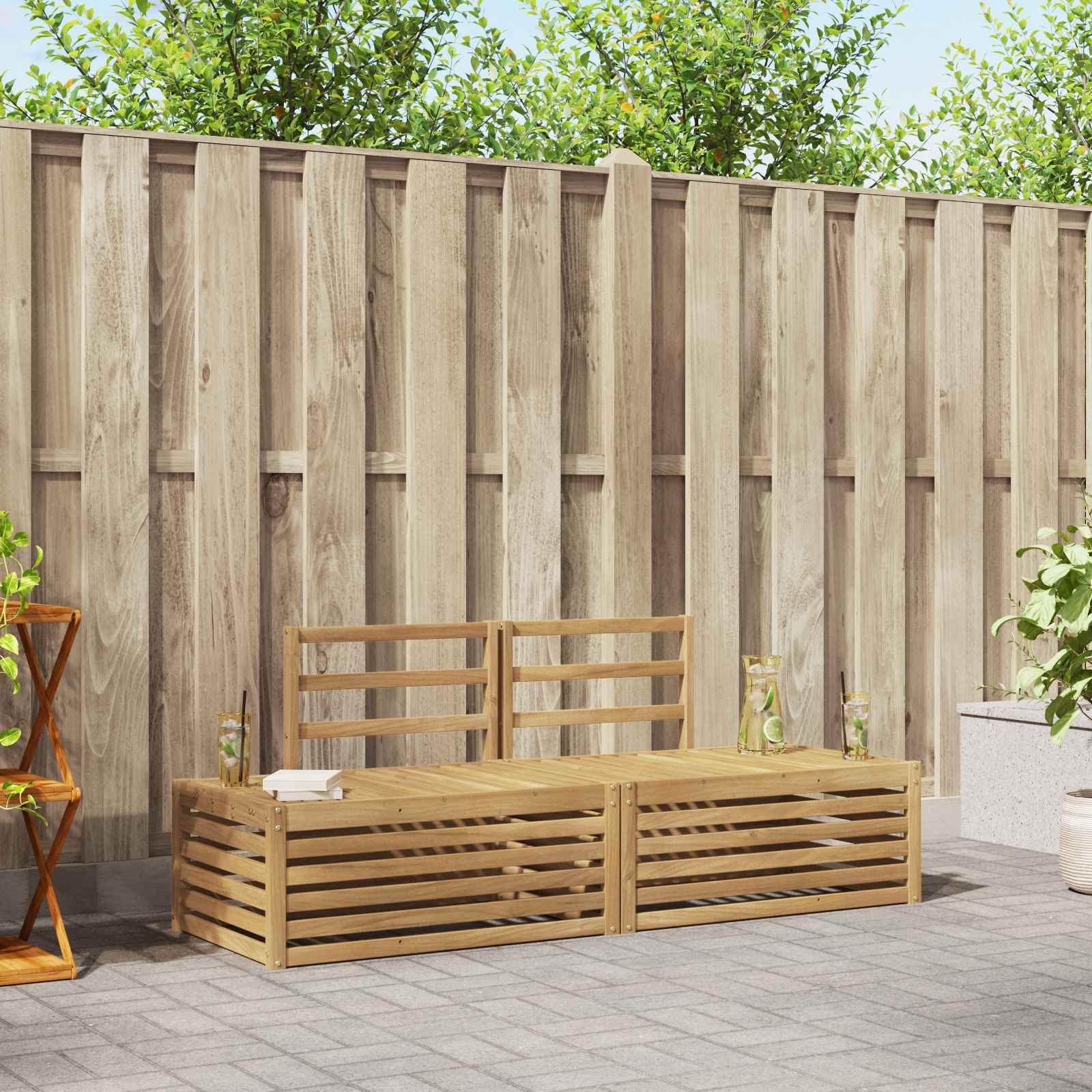Outdoor Sofa Set 2 Piece 182.5 X 63 X 73 Cm