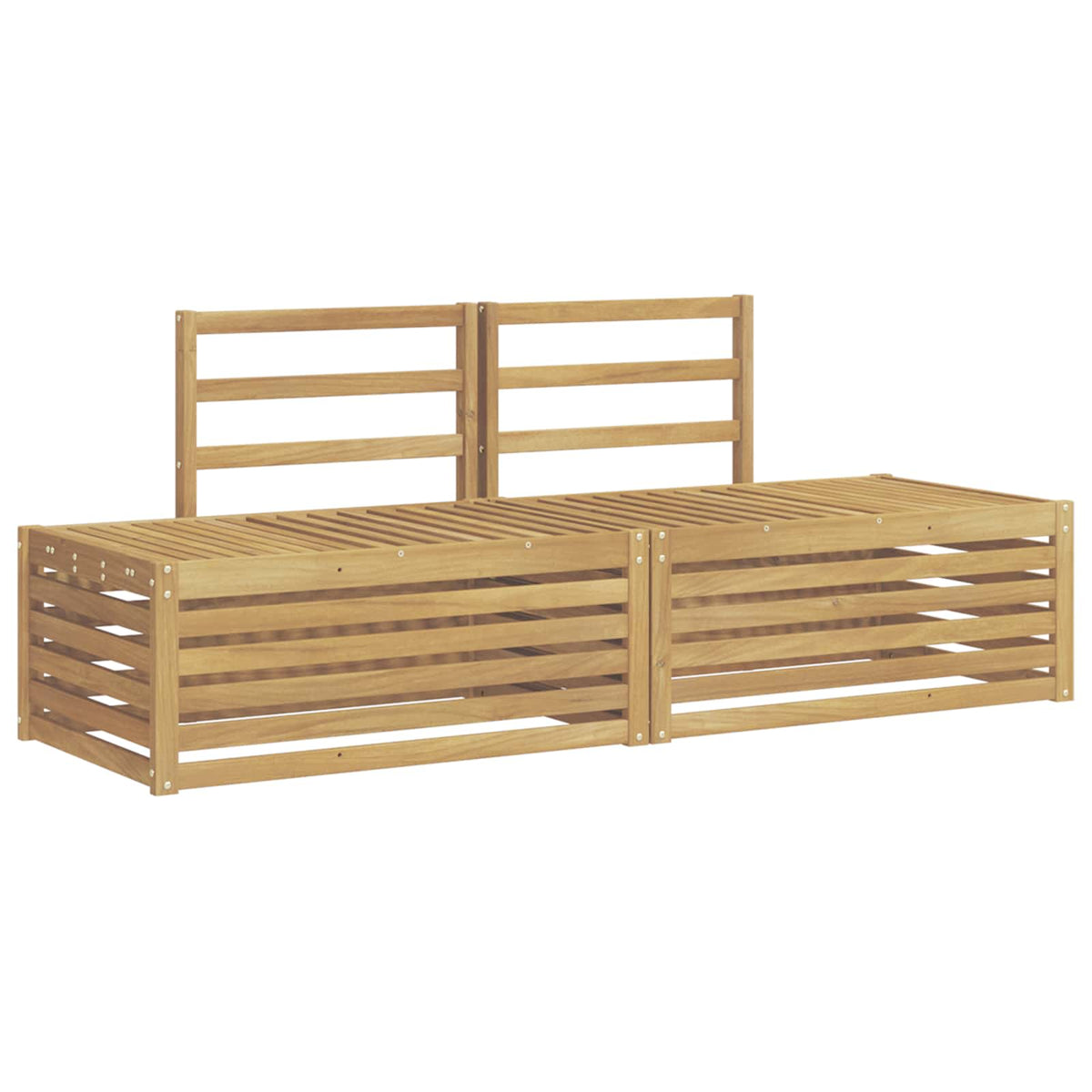 Outdoor Sofa Set 2 Piece 182.5 X 63 73 Cm Natural White Solid acacia wood 182.5