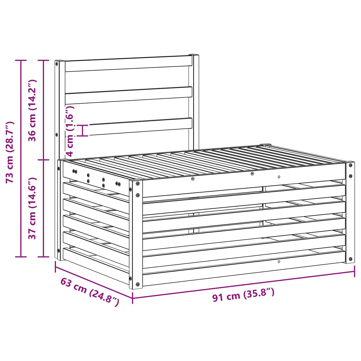 Outdoor Sofa Set 2 Piece 182.5 X 63 73 Cm Natural White Solid acacia wood 182.5