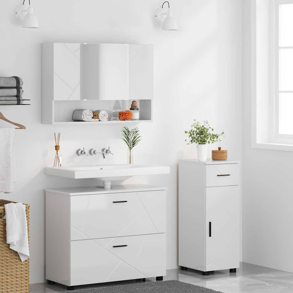 Bathroom Furniture Set With Drawer 3 Pcs