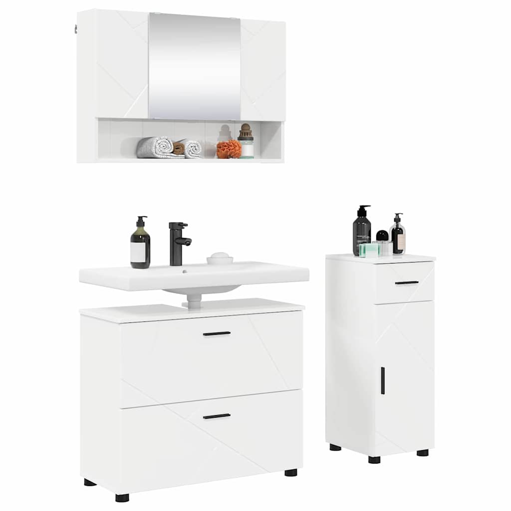 Bathroom Furniture Set With Drawer 3 Pcs